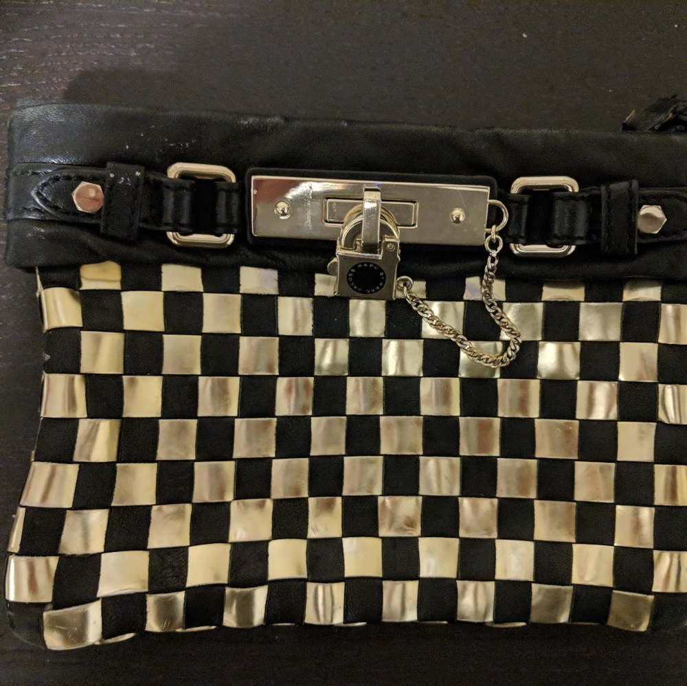 Marc by Marc Jacobs black and gold clutch